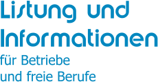 Listung und  Informationen fr Betriebe  und freie Berufe