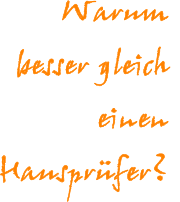 Warum  besser gleich einen  Hausprfer?